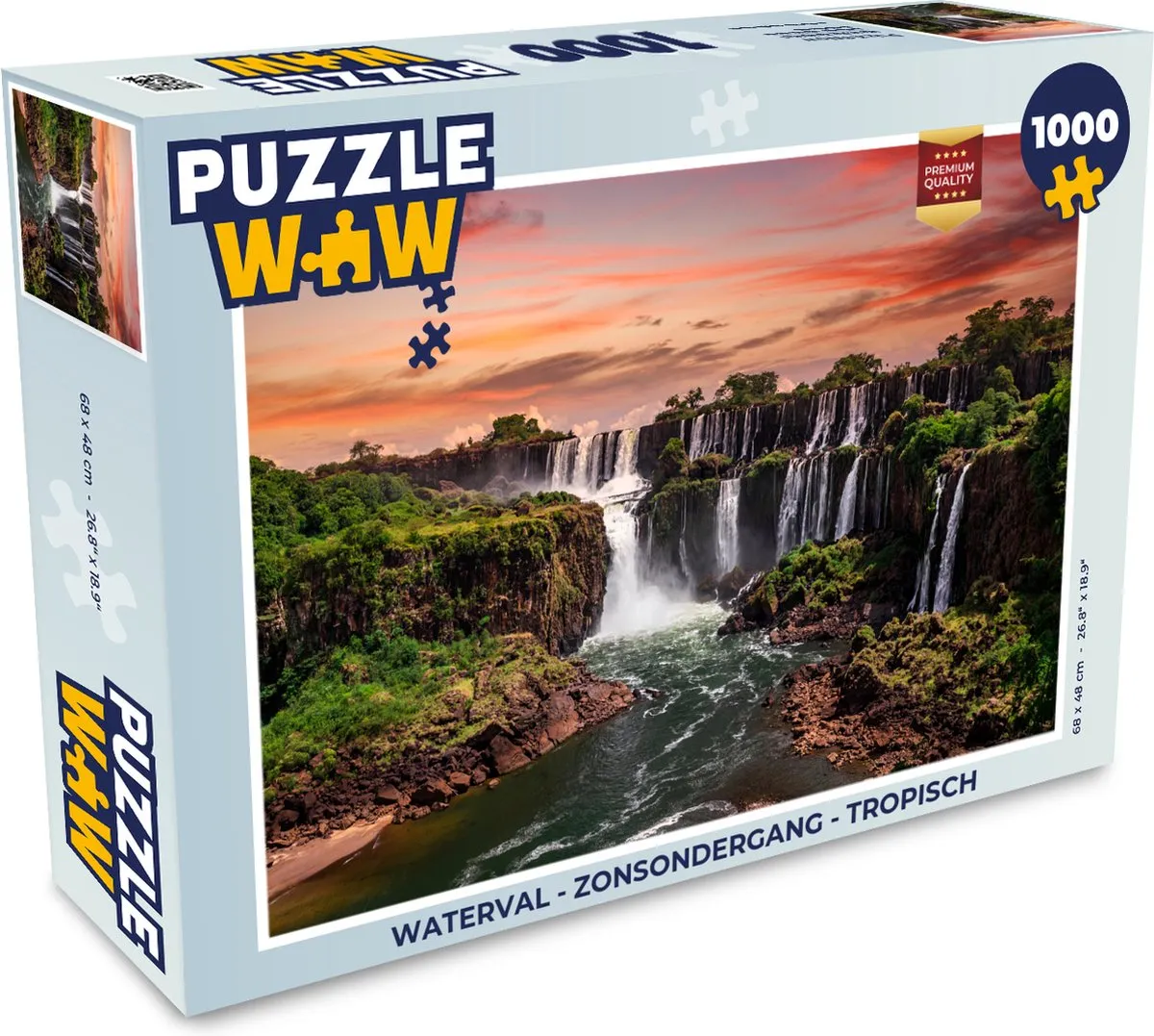 PuzzleWow Watervallen met Bomen Legpuzzel 1000 Stuks - Multicolor