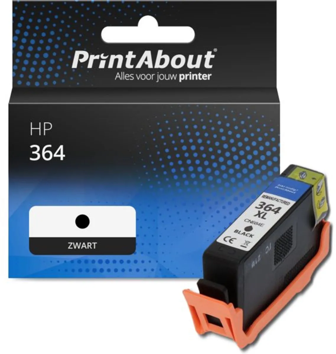 PrintAbout Inktcartridge CB316EE Zwart - 25.6ml - o.a. HP