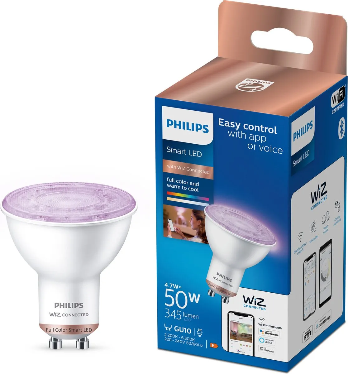 Philips Wiz Full Colors LED RGBW GU10 345lm