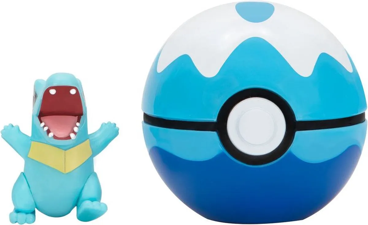 Pokémon Clip 'N' Go Totodile + Drive Ball - Blauw