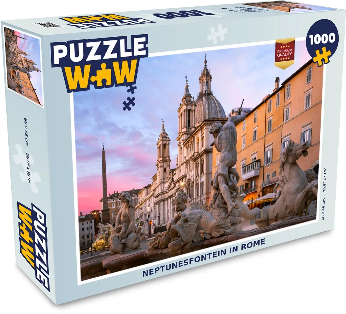 PuzzleWow Rome - Neptunes Legpuzzel 1000 Stuks - Multicolor