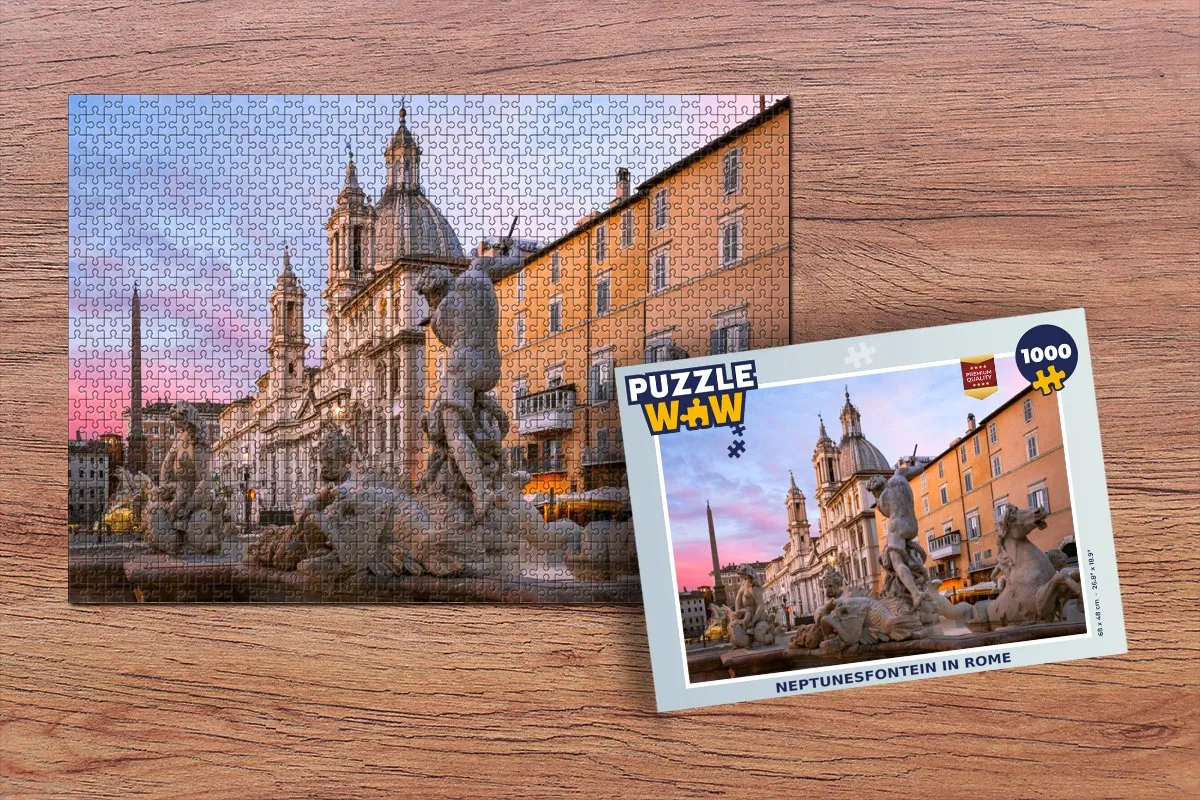PuzzleWow Rome - Neptunes Legpuzzel 1000 Stuks - Multicolor