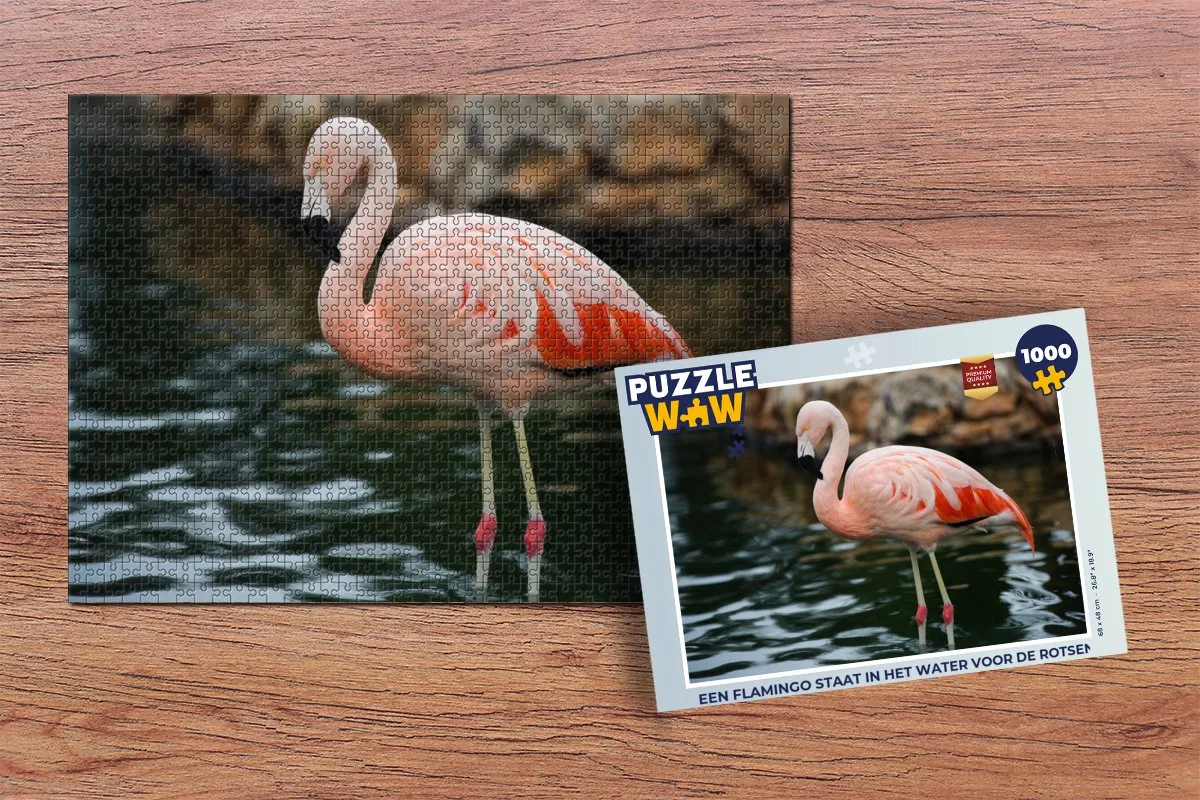 PuzzleWow Legpuzzel Flamingo 1000 Stuks - Multicolor