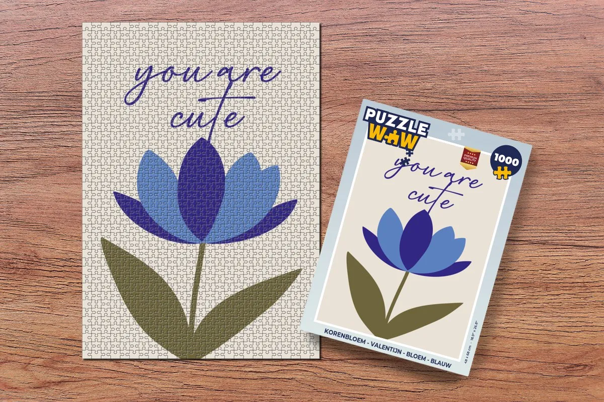 PuzzleWow Korenbloem Legpuzzel 1000 Stuks - Blauw
