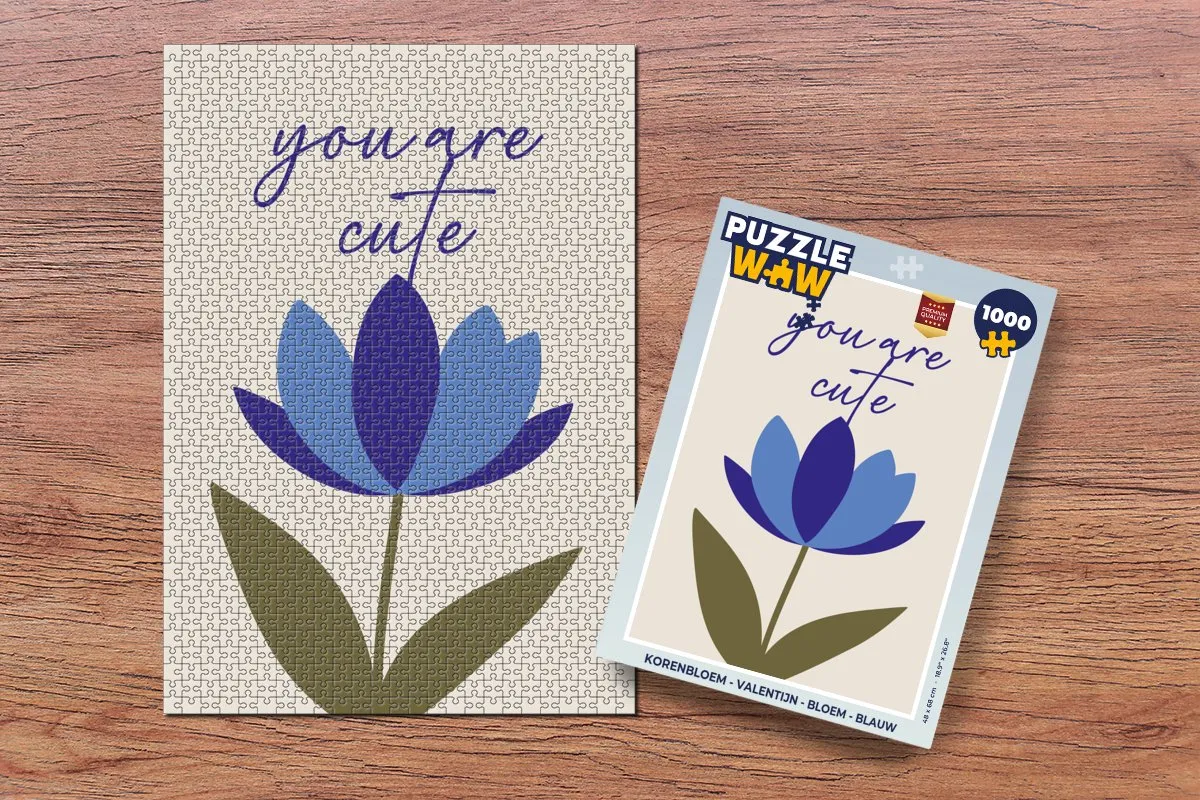 PuzzleWow Korenbloem Legpuzzel 1000 Stuks - Blauw