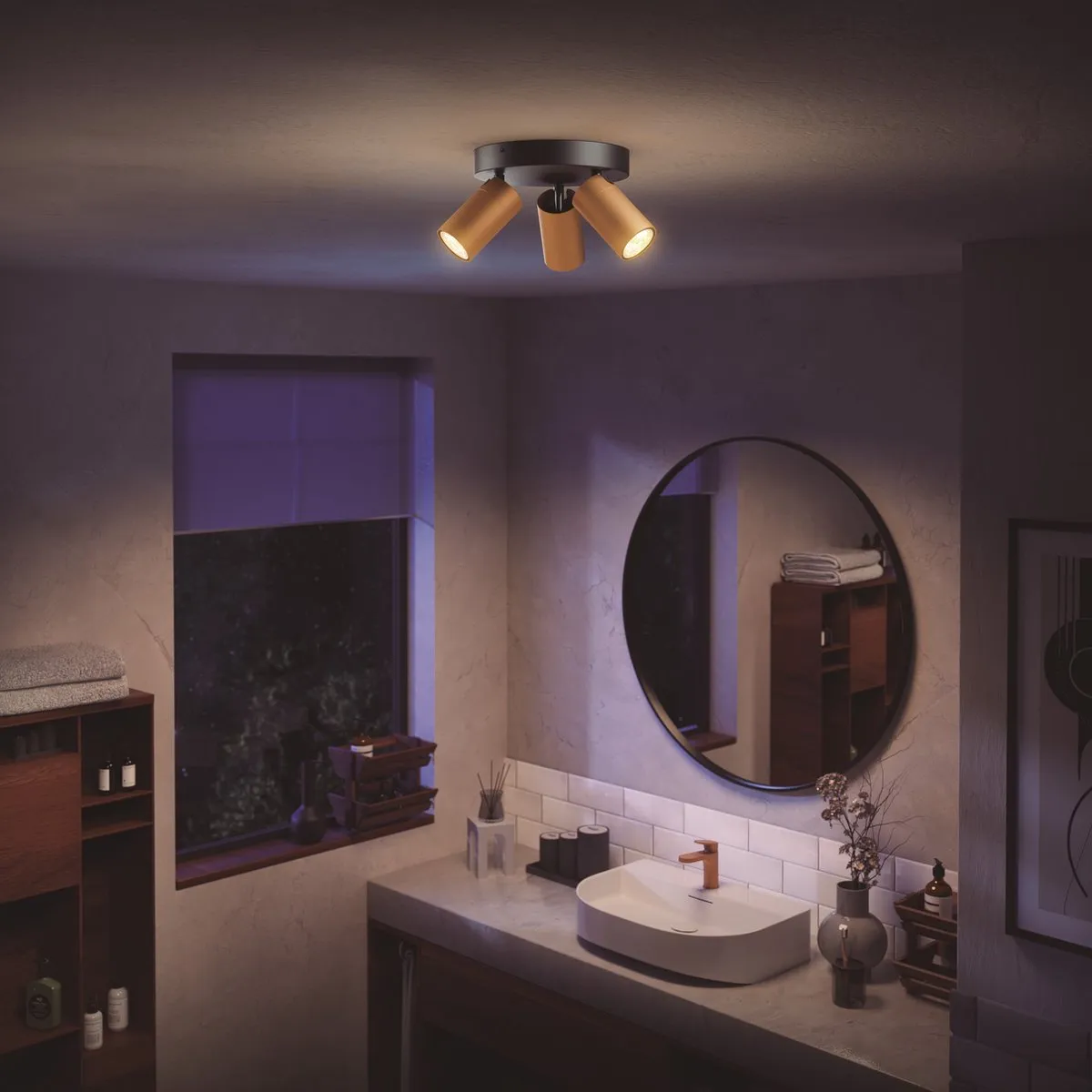 Philips Idris Opbouwspot 3x GU10 Warmwit - Zwart/Goud