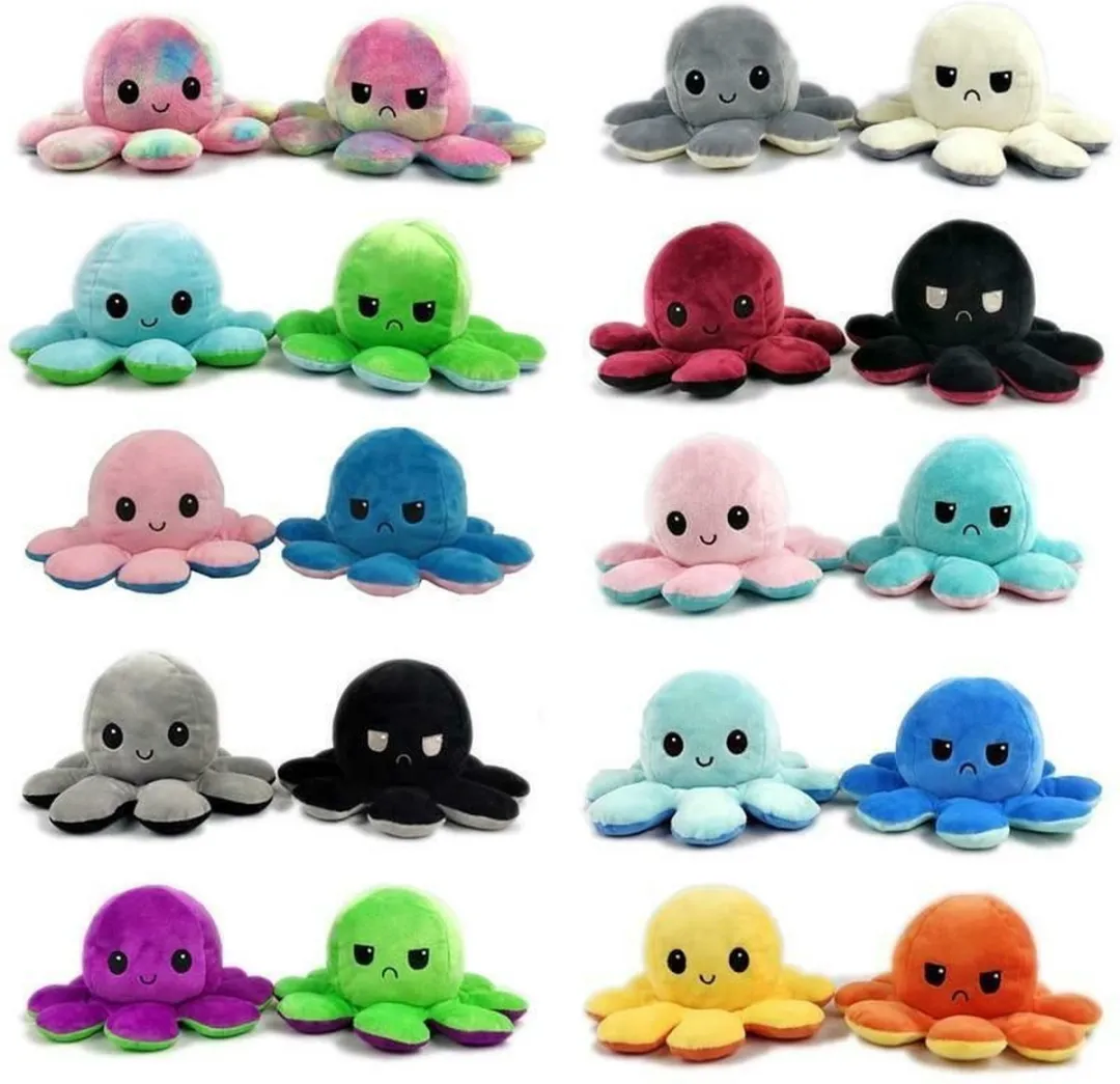 Topknuffels Octopus Mood Pluche Knuffel 15cm - Willekeurige Kleur