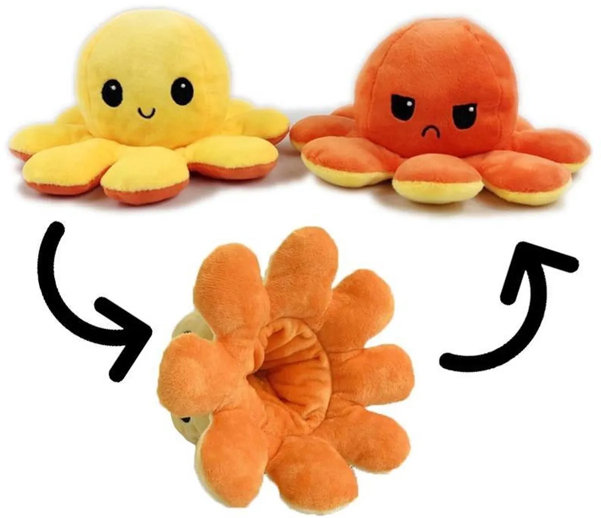 Topknuffels Octopus Mood Pluche Knuffel 15cm - Willekeurige Kleur