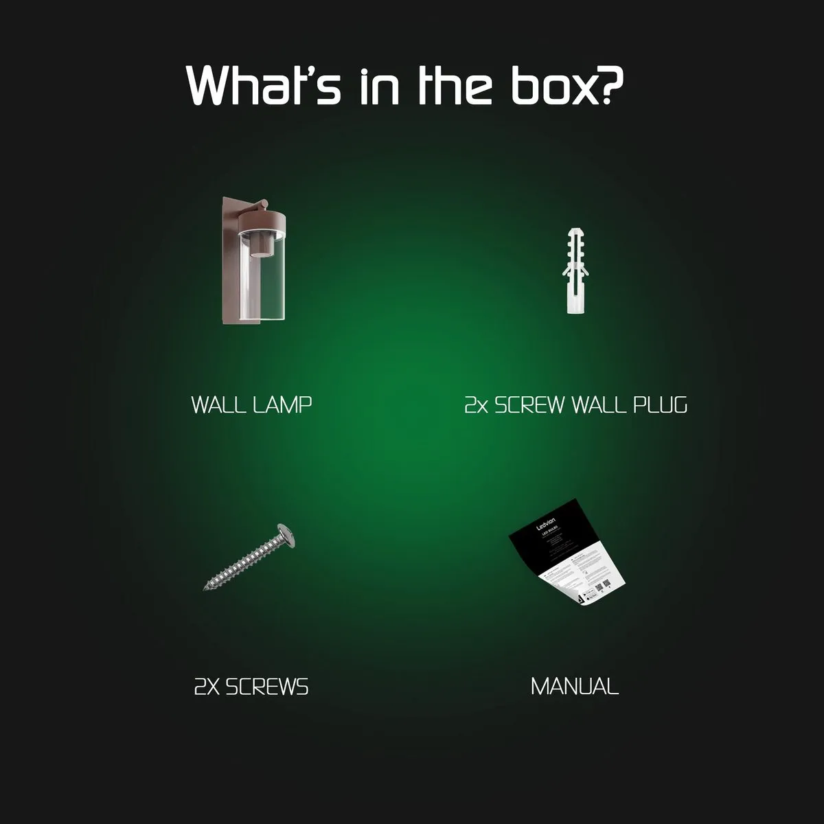 Ledvion LED Wandlamp E27 IP44 - Bruin