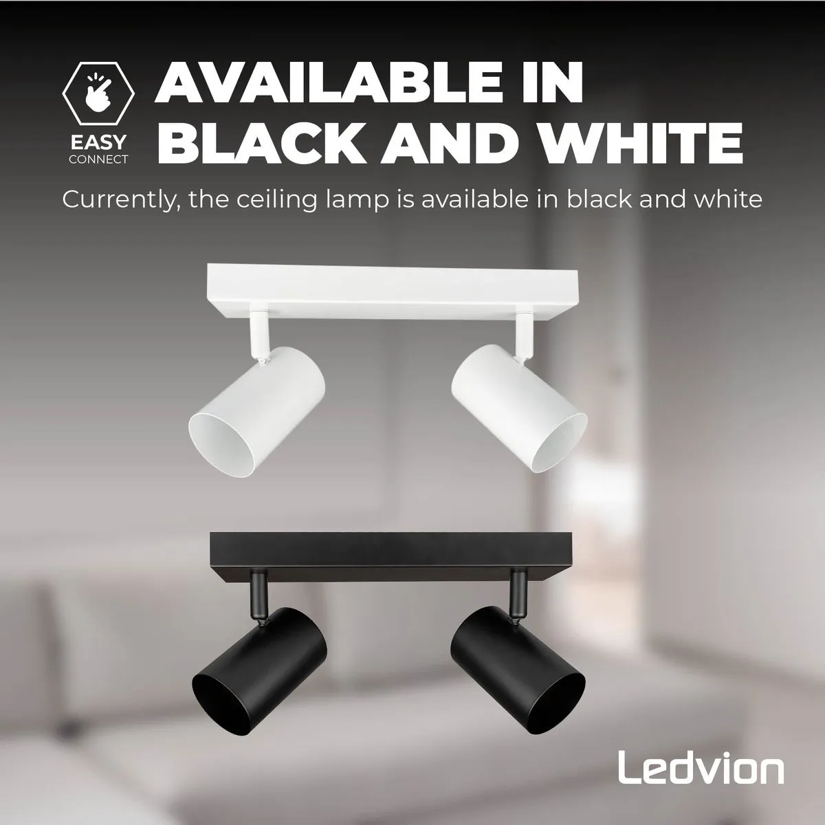Ledvion LED Plafondspot 2-lichts GU10 - Zwart - afbeelding 6 van 6