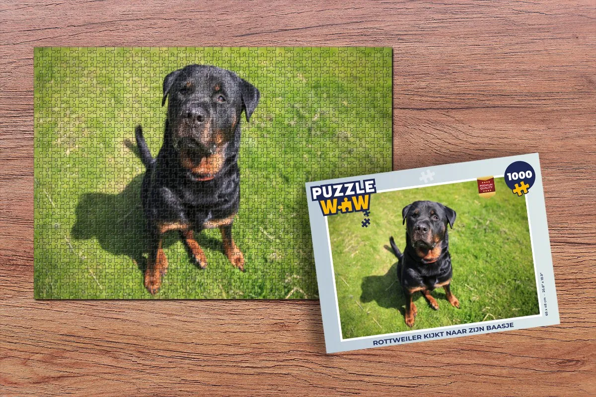 PuzzleWow Rottweiler Legpuzzel 1000 Stuks - Multicolor