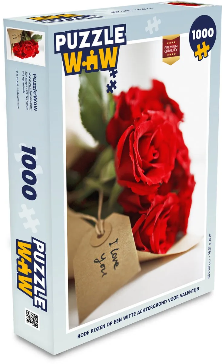 PuzzleWow Legpuzzel Rode Rozen 1000 Stuks - Multicolor
