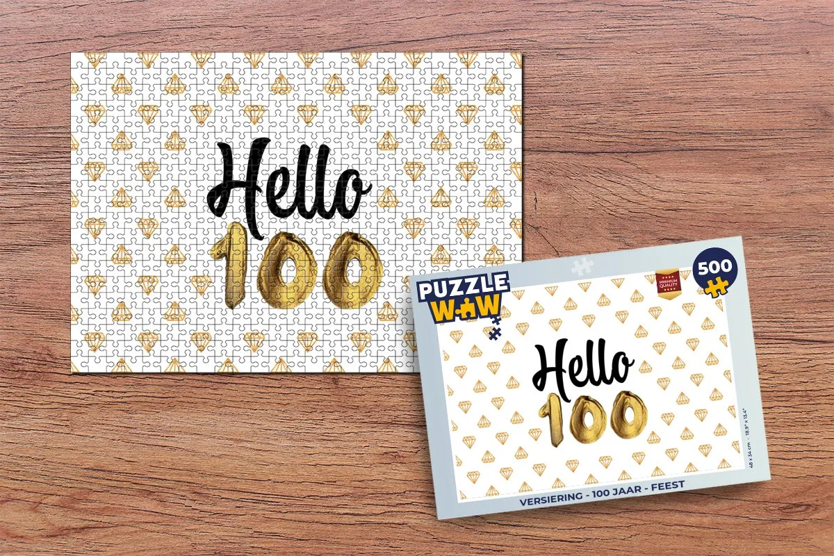 PuzzleWow 100 Jaar Feest Legpuzzel 500 Stuks - Multicolor