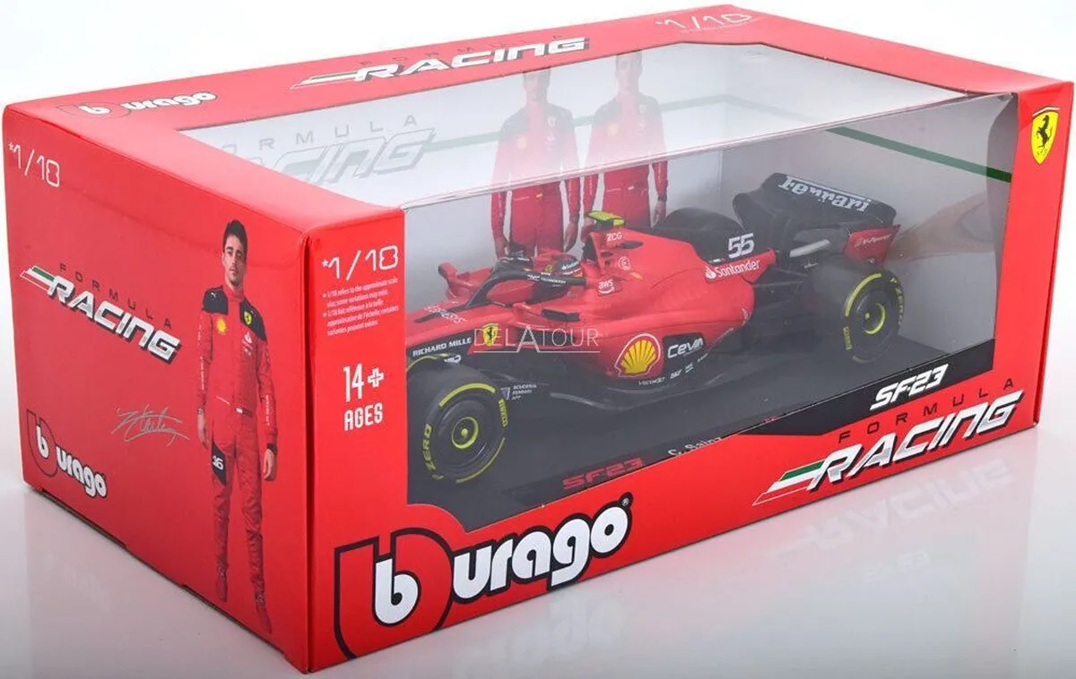Ferrari SF-23 #55 (C. Sainz) Modelauto 1:18 - Rood