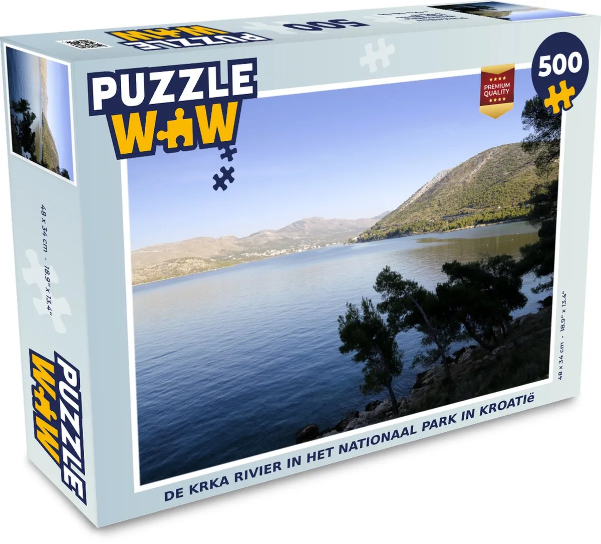 PuzzleWow Legpuzzel De Krka Rivier Kroatië 500 Stuks - Multicolor