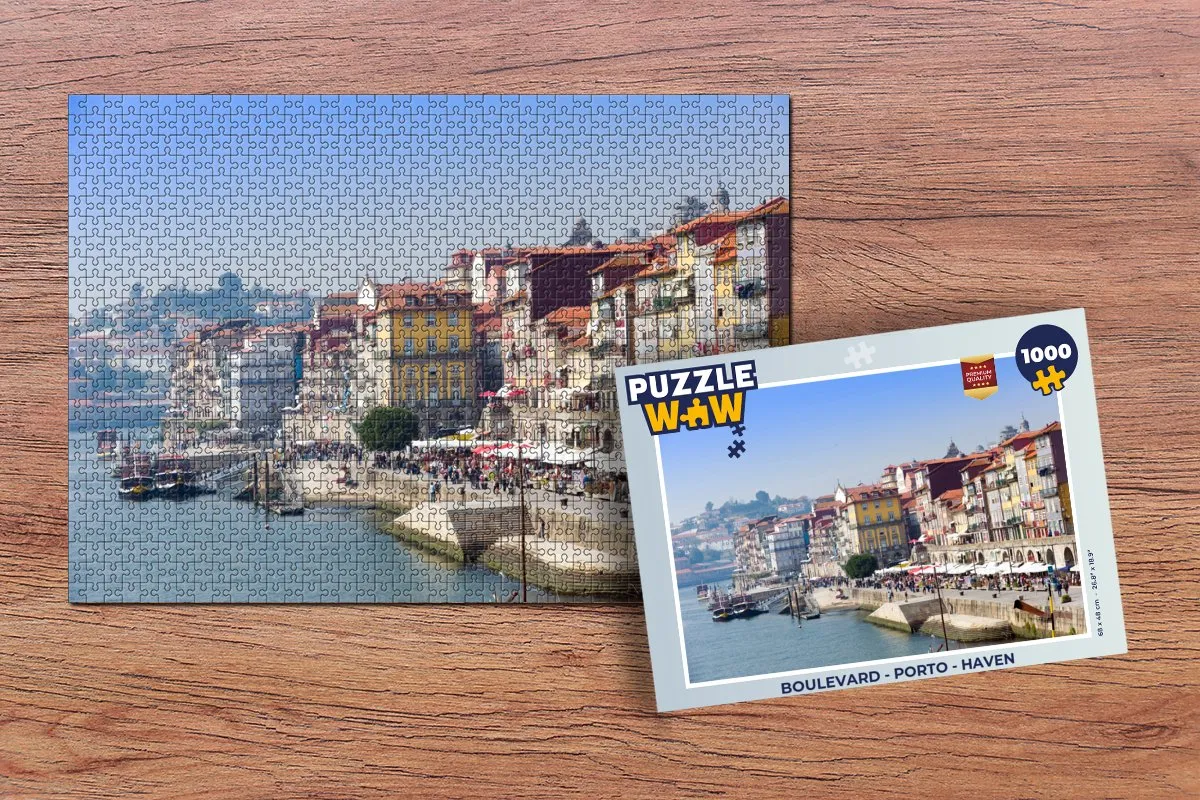 PuzzleWow Puzzel Boulevard Porto Haven Legpuzzel 1000 Stuks - Multicolor