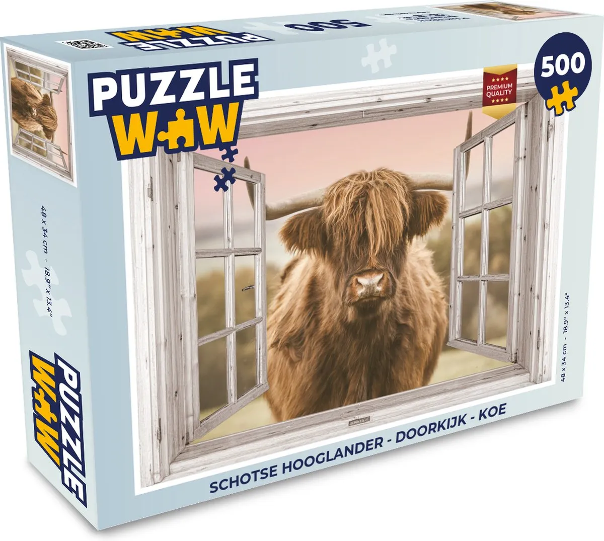PuzzleWow Schotse Hooglander Legpuzzel 500 Stuks - Multicolor