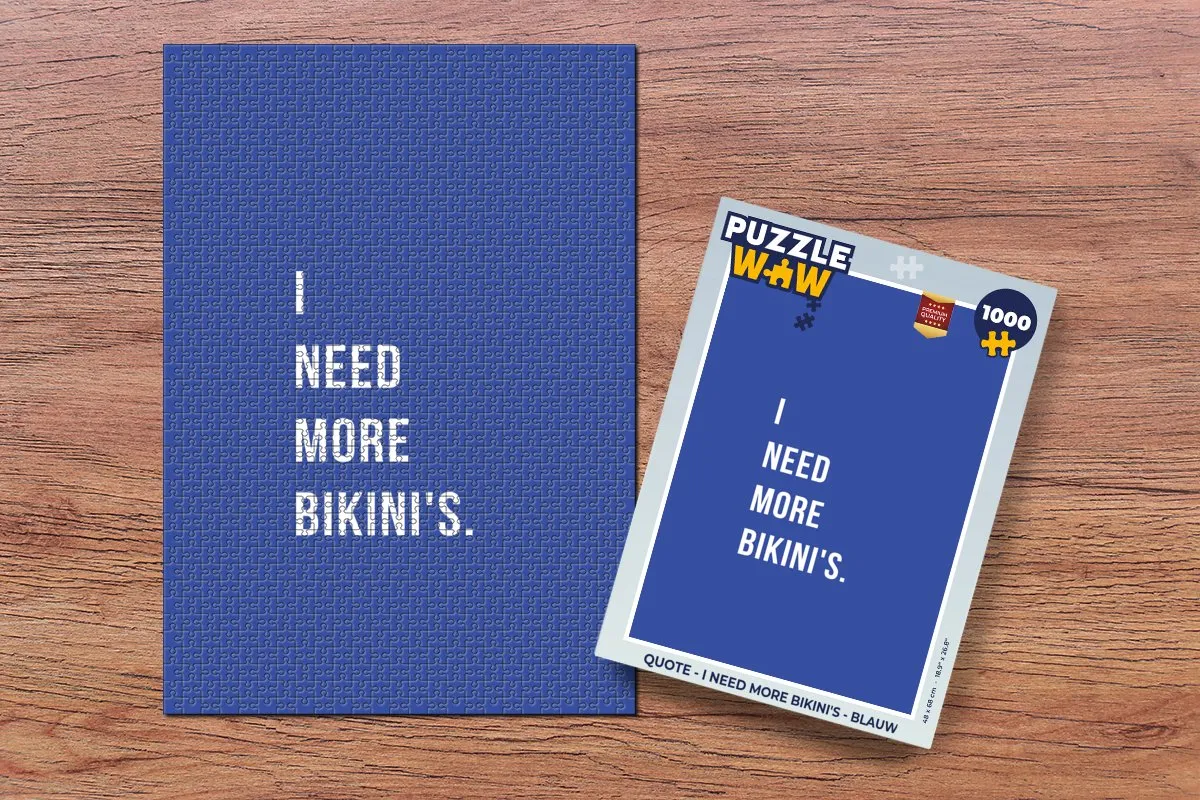 PuzzleWow Quote I need more bikini's Legpuzzel 1000 Stuks - Multicolor