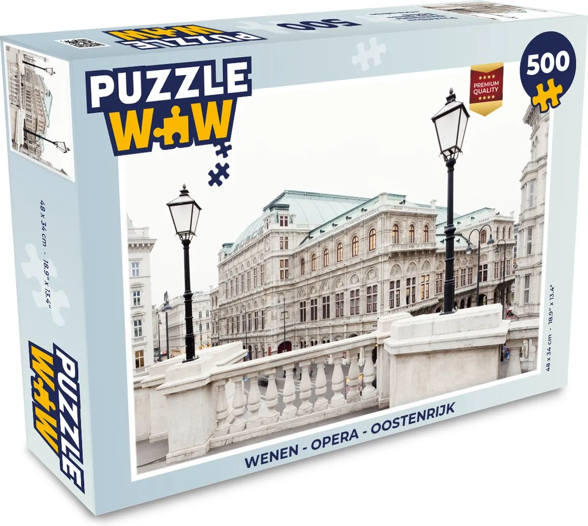 PuzzleWow Wenen Opera Oostenrijk Legpuzzel 500 Stuks - Multicolor