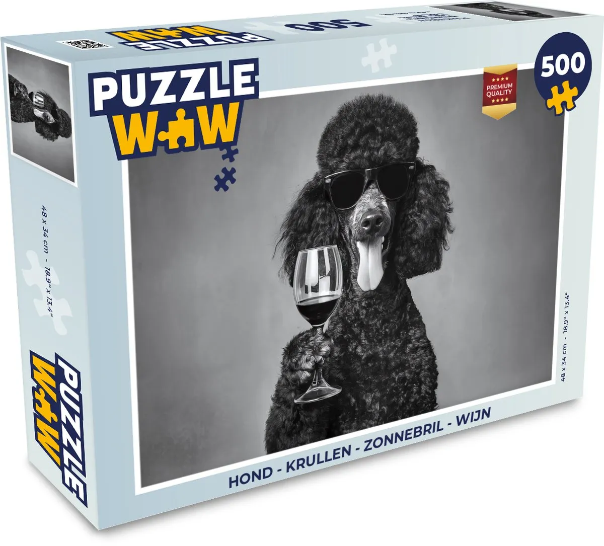 PuzzleWow Hond Legpuzzel 500 Stuks - Wijn