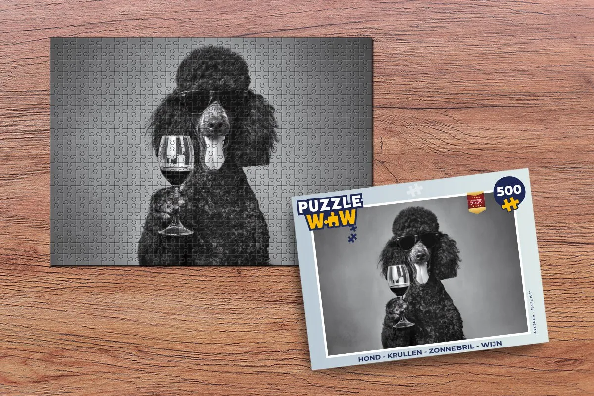 PuzzleWow Hond Legpuzzel 500 Stuks - Wijn