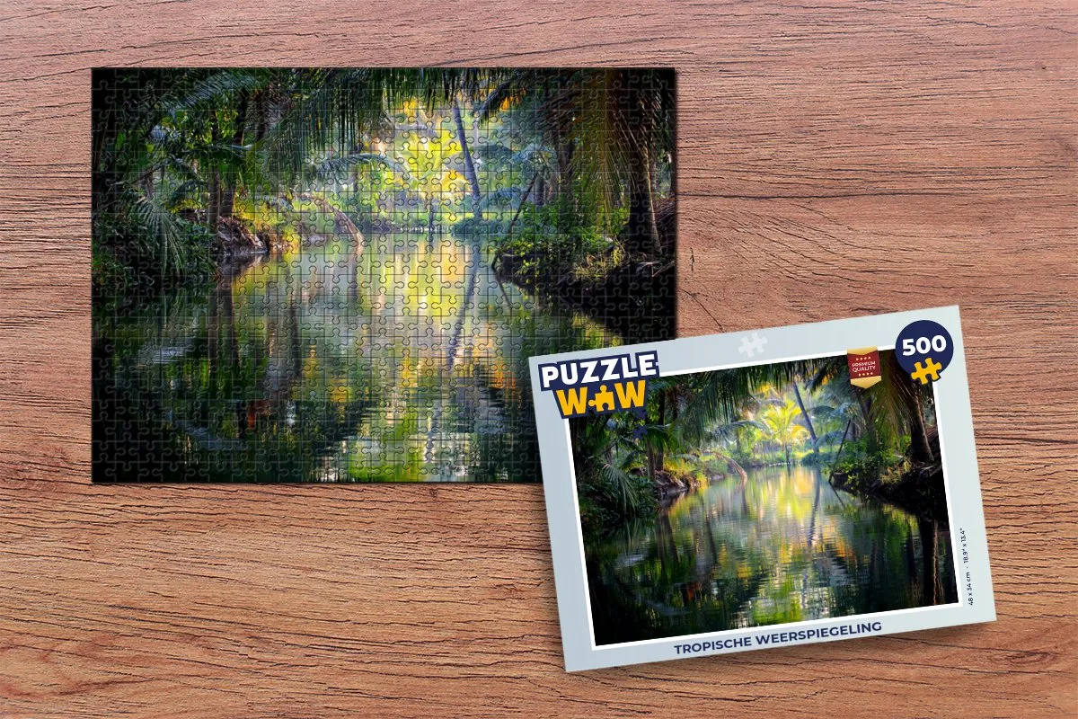 PuzzleWow Tropische Weerspiegeling Legpuzzel 500 Stuks - Multicolor