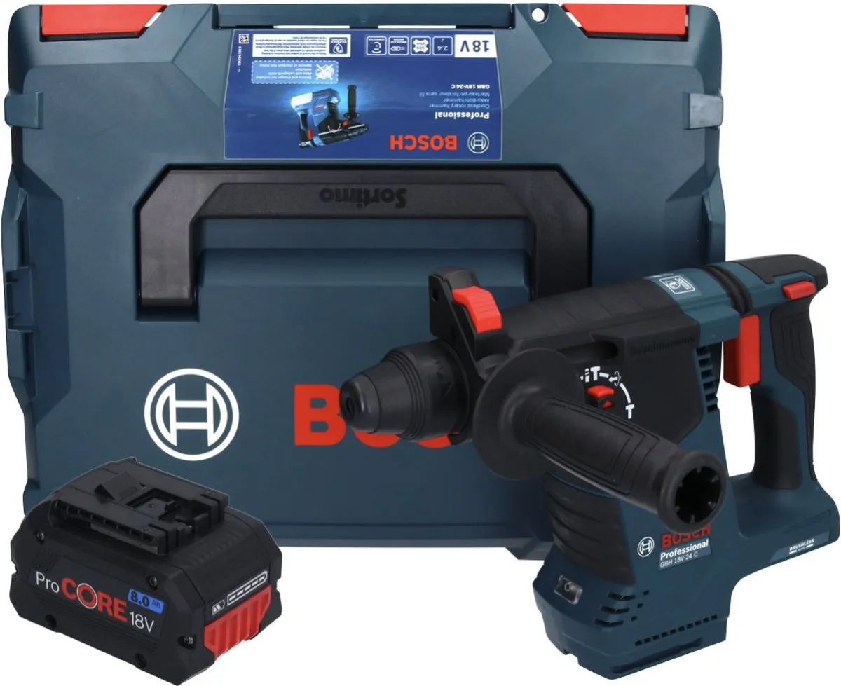 Bosch Professional GBH 18V-24 C Boorhamer - 2,4J SDS-plus - 1x 8,0Ah Accu