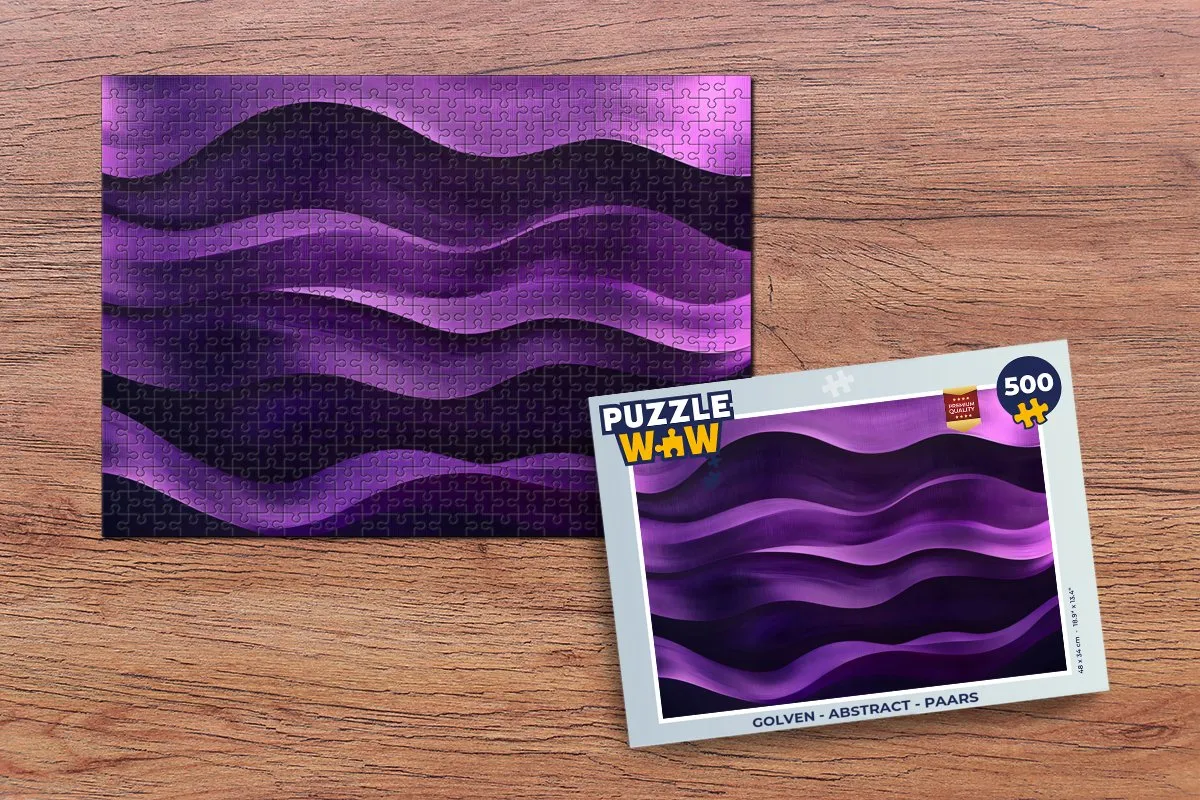 PuzzleWow Golven Abstract Legpuzzel 500 Stuks - Paars