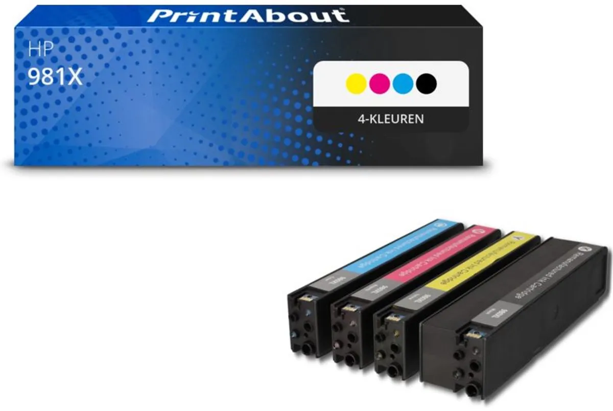 PrintAbout HP 981X Inktcartridge 4-kleuren XL - 74.500 pagina's