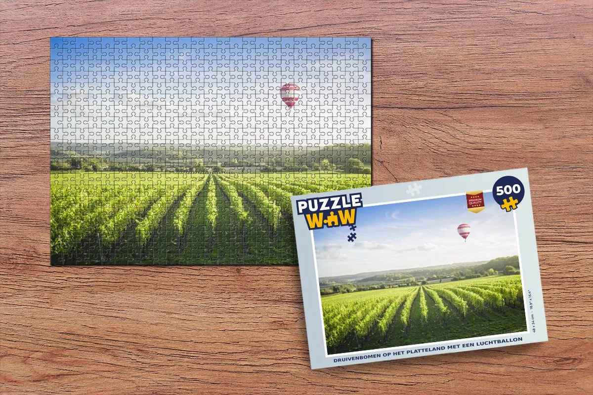 PuzzleWow Luchtballon Druivenplant Legpuzzel 500 Stuks - Multicolor