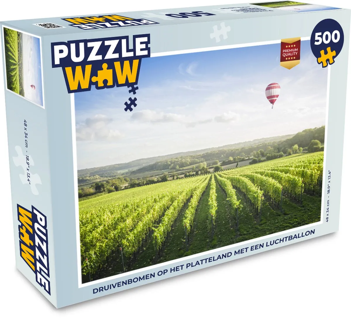 PuzzleWow Luchtballon Druivenplant Legpuzzel 500 Stuks - Multicolor