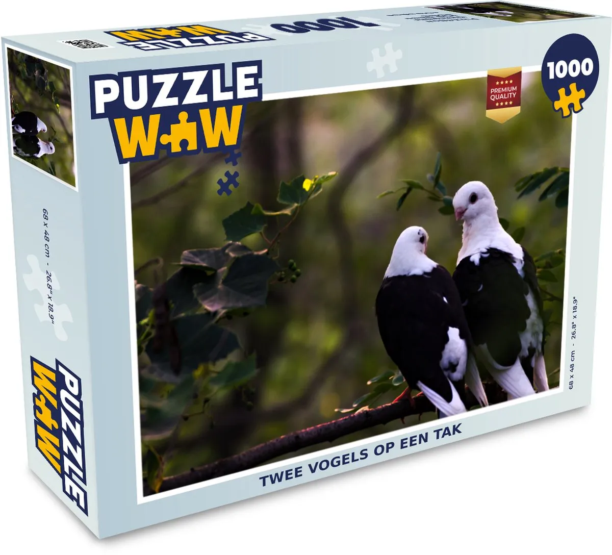 PuzzleWow Vogels Tak Bladeren Legpuzzel 1000 Stuks