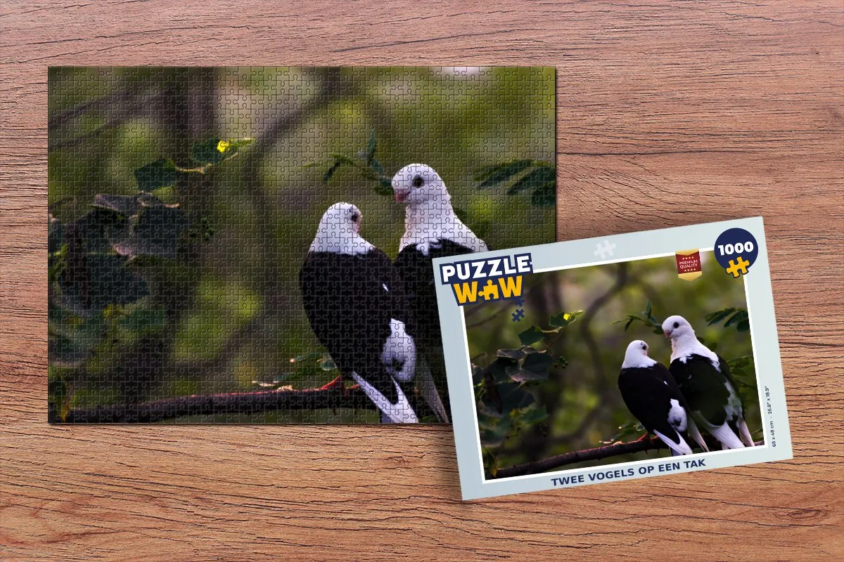 PuzzleWow Vogels Tak Bladeren Legpuzzel 1000 Stuks - Multicolor