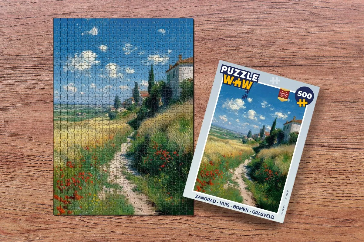 PuzzleWow Legpuzzel Zandpad Huis Bomen 500 Stuks