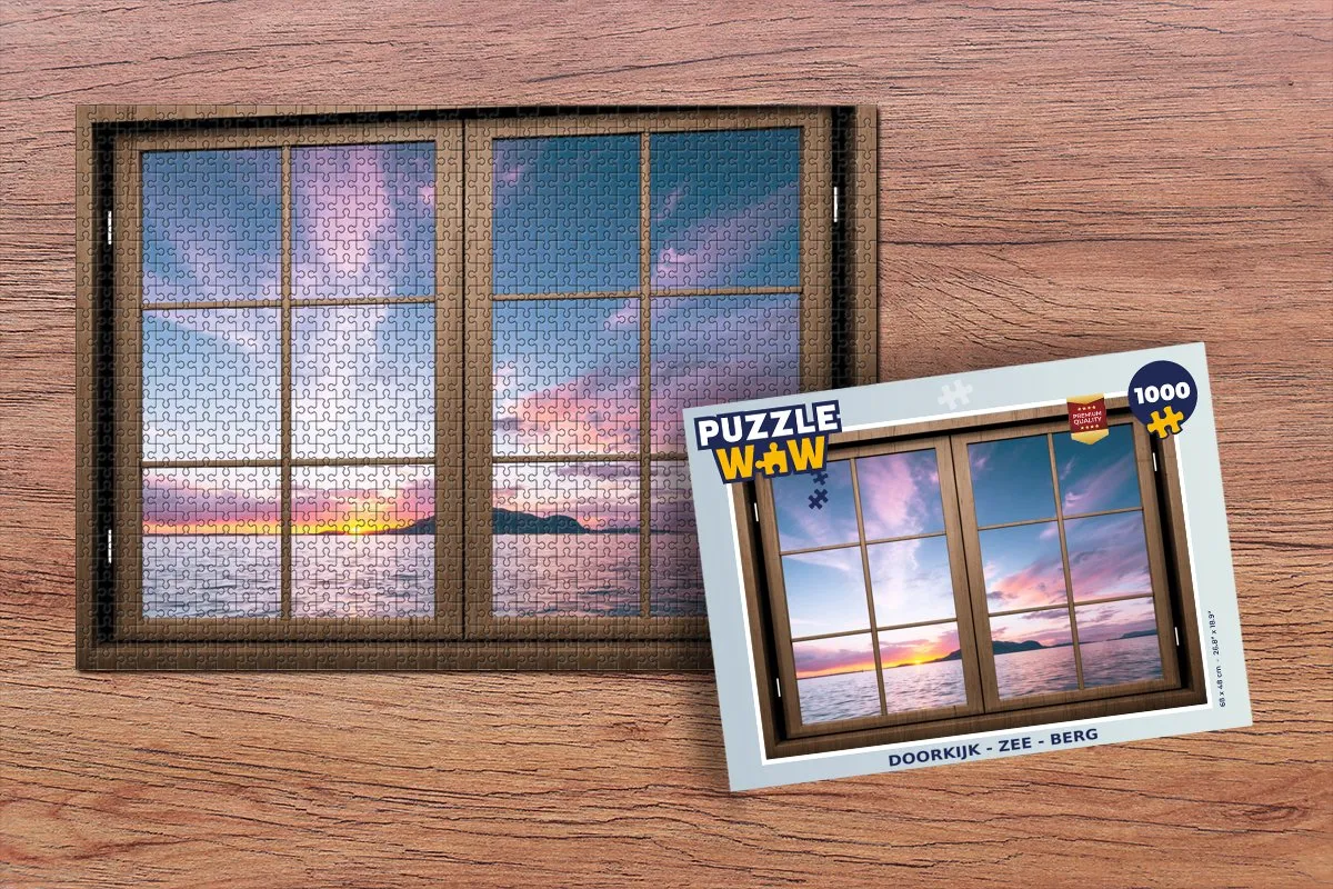 PuzzleWow Doorkijk Zee & Berg Legpuzzel 1000 Stuks - Multicolor