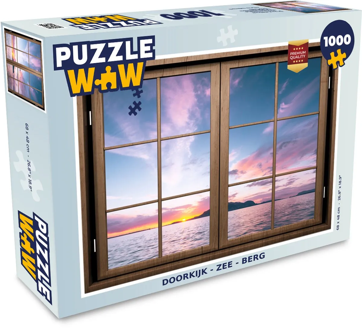 PuzzleWow Doorkijk Zee & Berg Legpuzzel 1000 Stuks - Multicolor