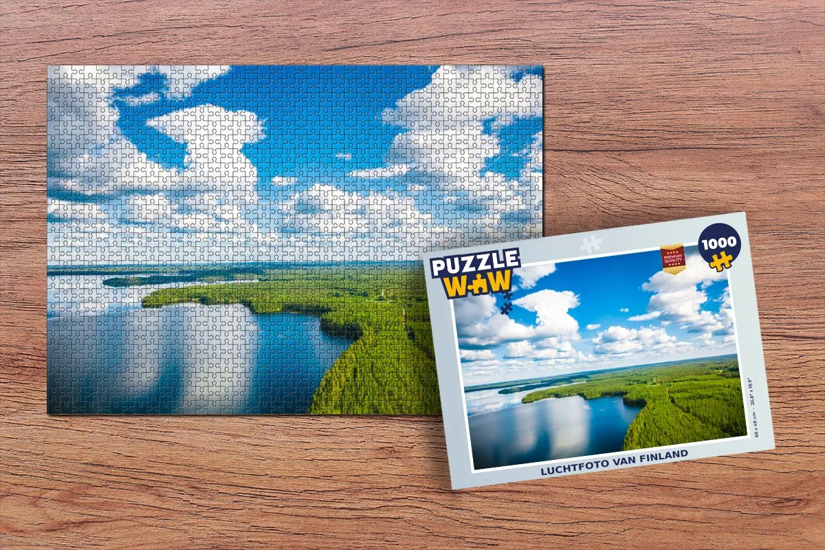 PuzzleWow Finland Luchtfoto Legpuzzel 1000 Stuks - Multicolor