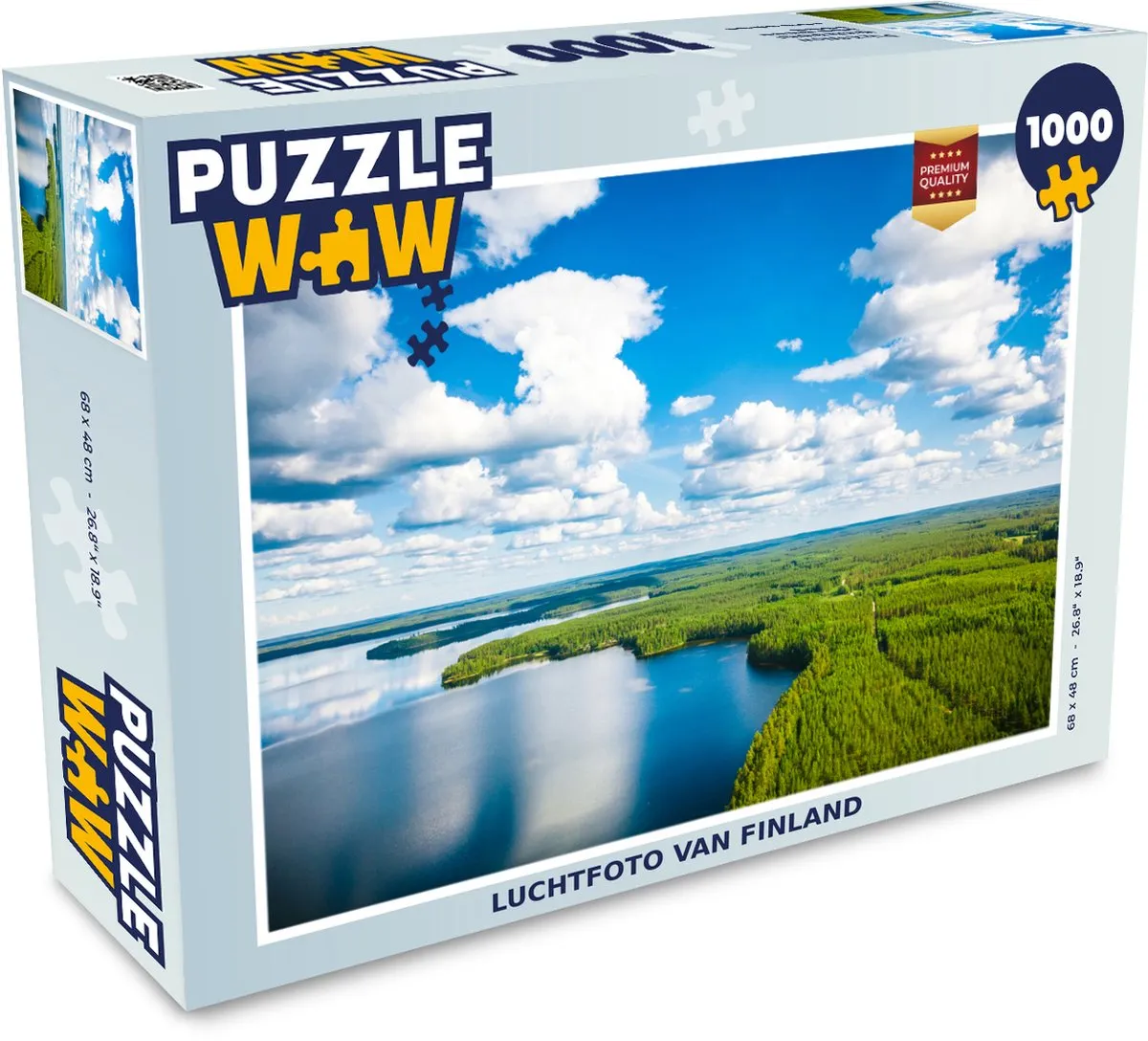 PuzzleWow Finland Luchtfoto Legpuzzel 1000 Stuks - Multicolor