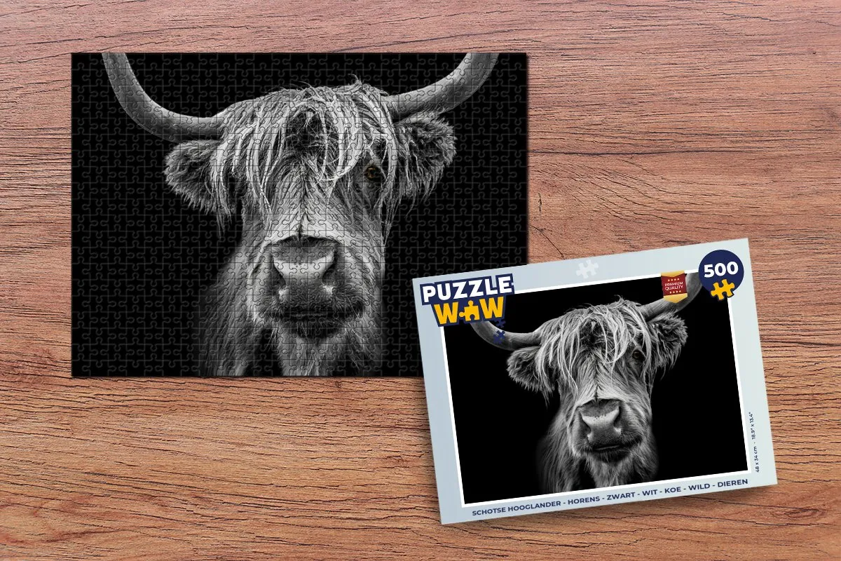 PuzzleWow Schotse Hooglander Legpuzzel 500 Stuks - Multicolor