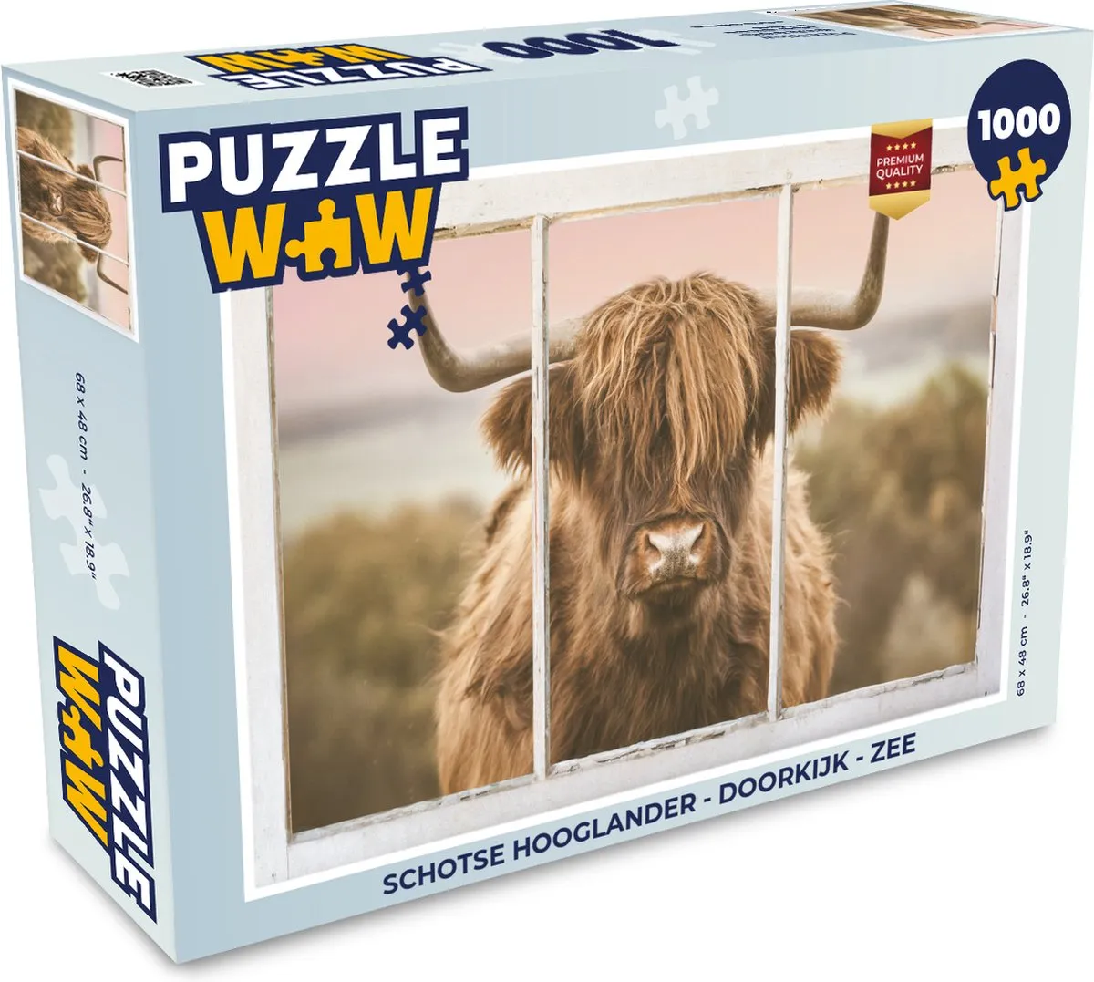 PuzzleWow Schotse Hooglander Legpuzzel 1000 Stuks - Multicolor