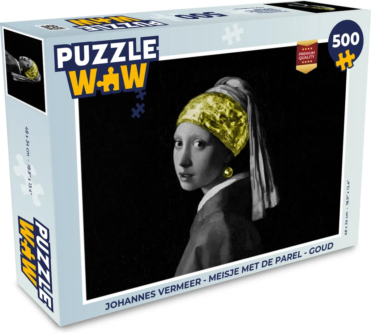 PuzzleWow Johannes Vermeer Meisje met de parel Legpuzzel 500 Stuks