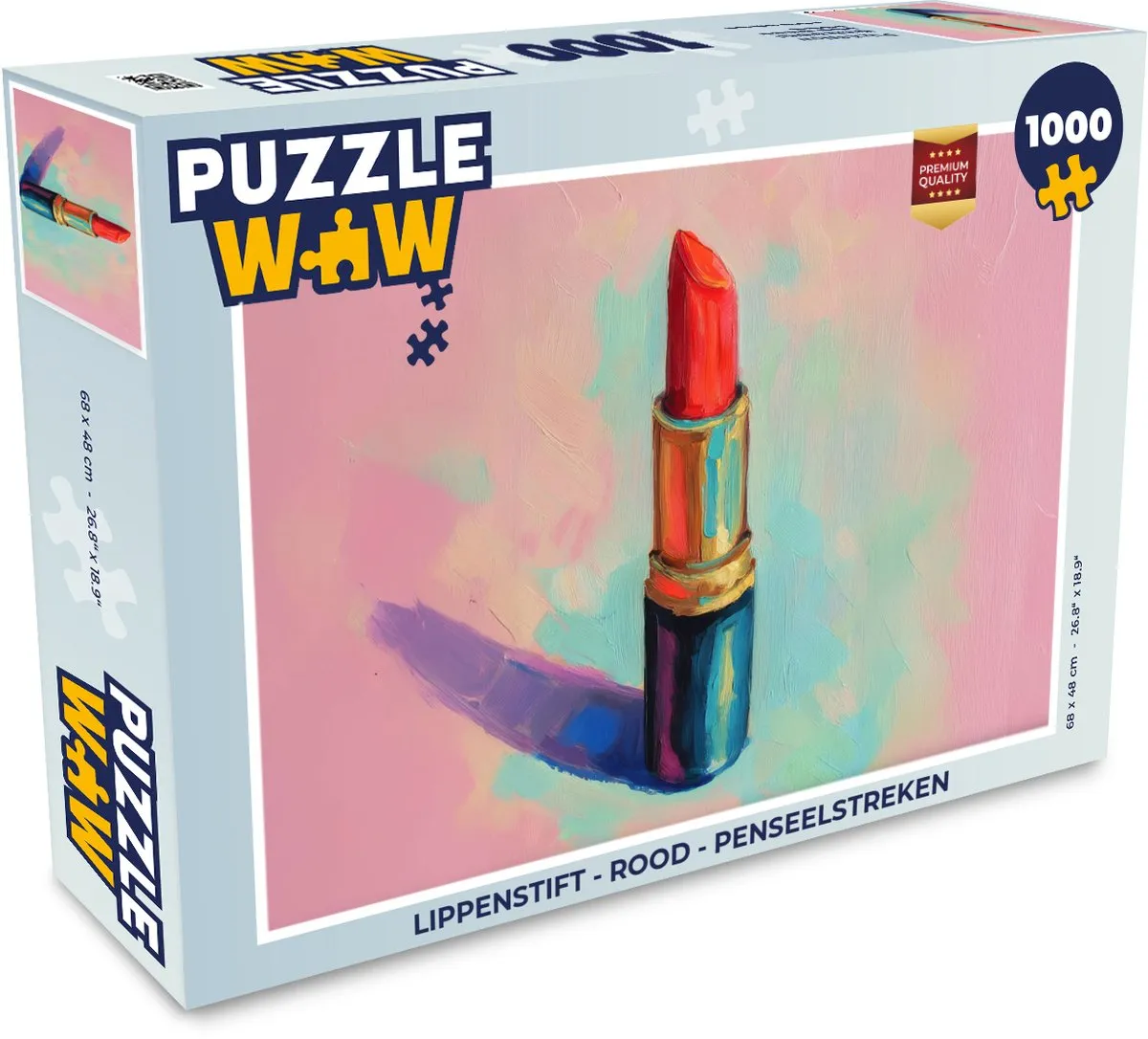 PuzzleWow Lippenstift Puzzel 1000 Stuks - Rood