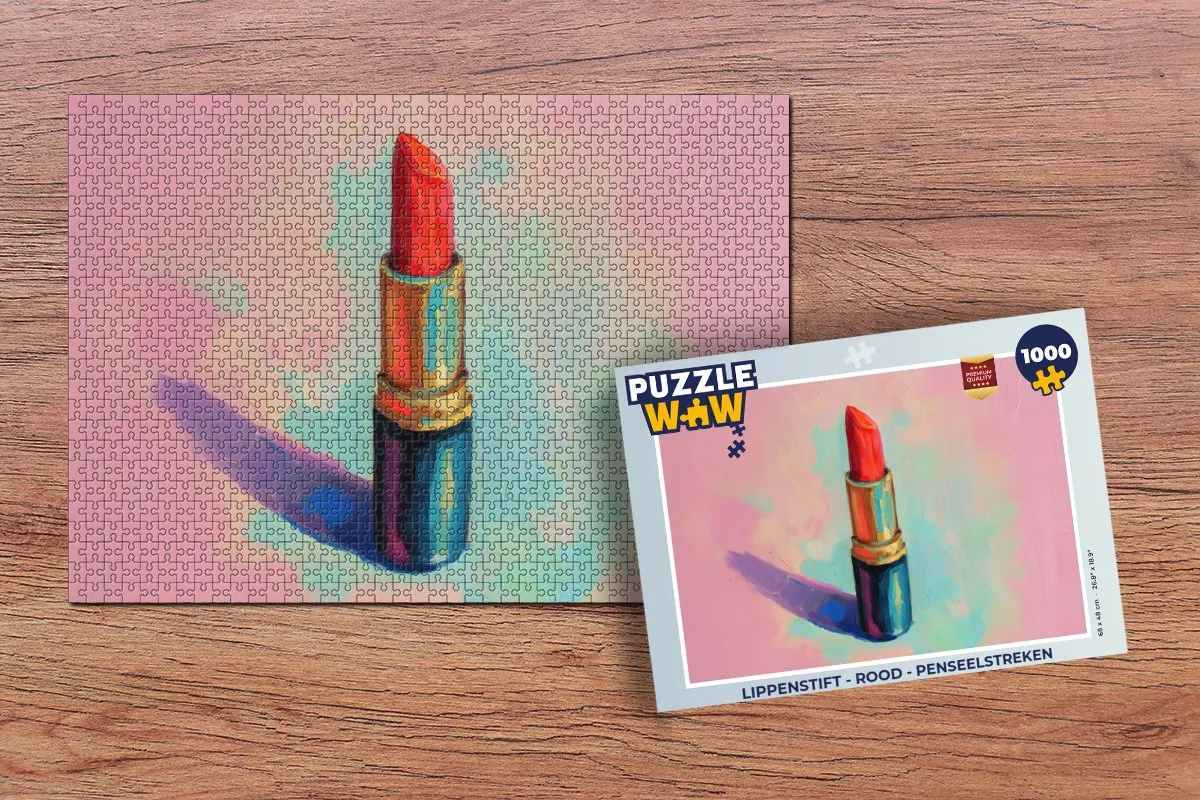 PuzzleWow Lippenstift Puzzel 1000 Stuks - Rood
