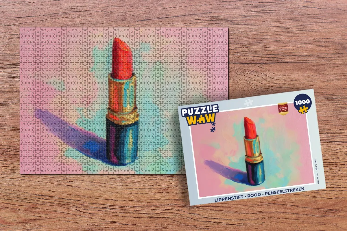 PuzzleWow Lippenstift Puzzel 1000 Stuks - Rood