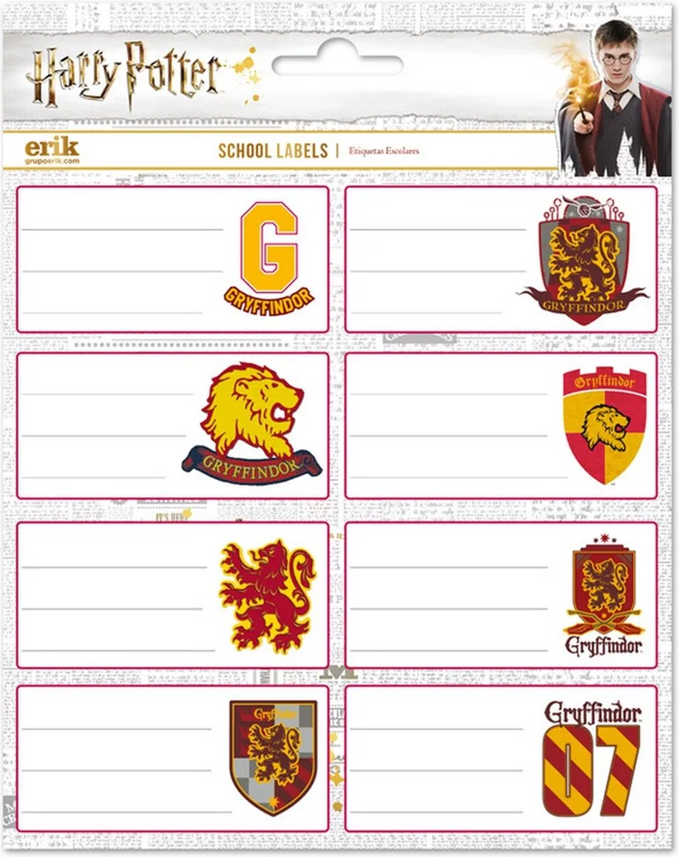 Harry Potter Gryffindor Etiketten 16 Stuks
