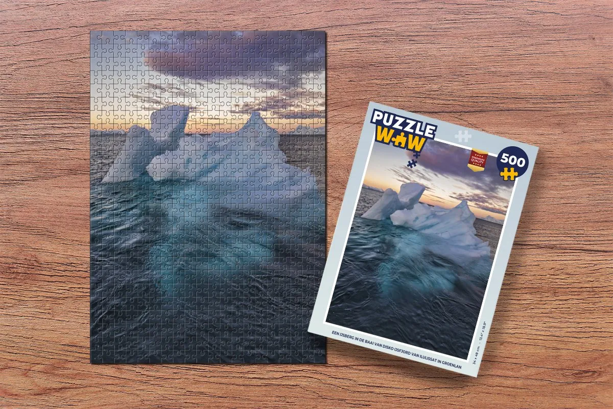 PuzzleWow Groenland Ilulissat IJsberg Legpuzzel 500 Stuks - Multicolor