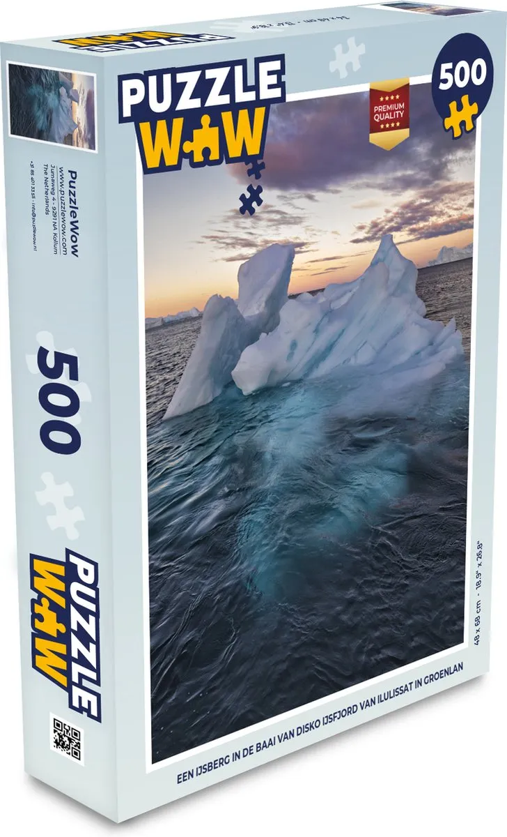 PuzzleWow Groenland Ilulissat IJsberg Legpuzzel 500 Stuks - Multicolor