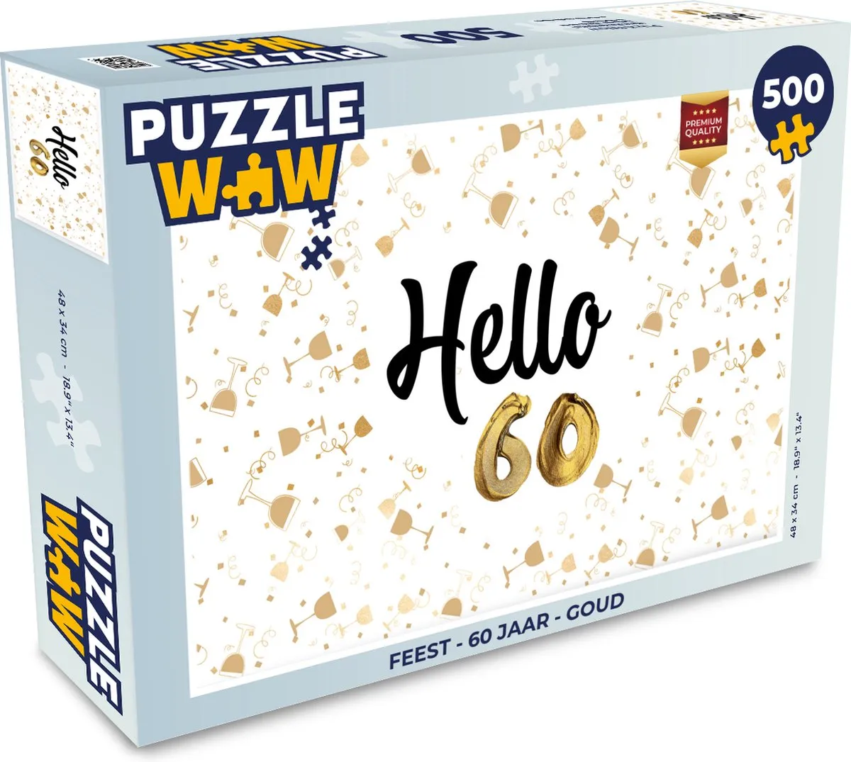 PuzzleWow Feest 60 Jaar Legpuzzel 500 Stuks