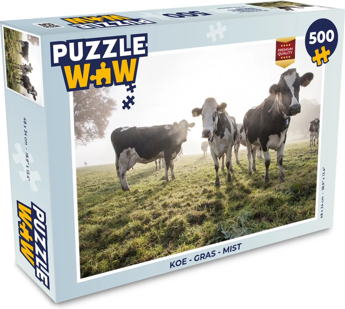 PuzzleWow Koe in het Gras Legpuzzel 500 Stuks