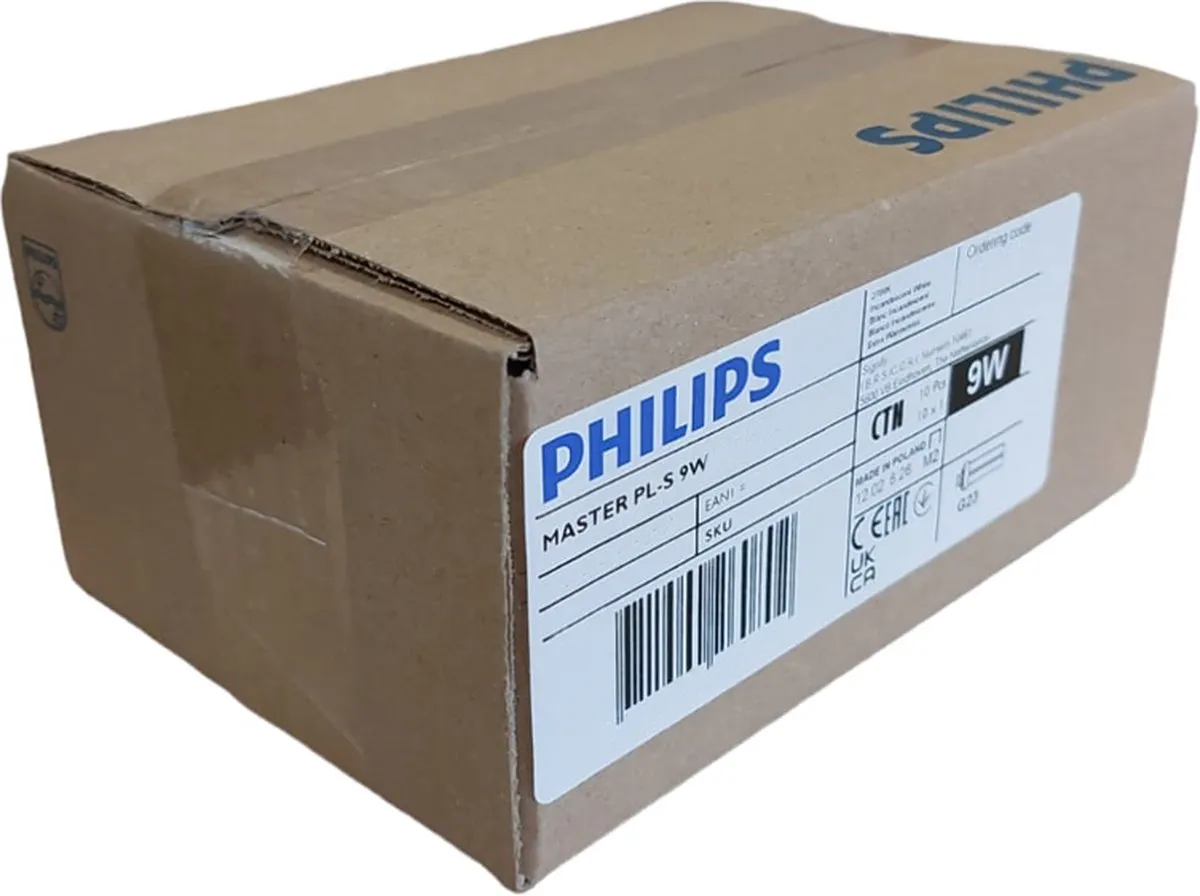 Philips MASTER PL-S 2P 9W Warm Wit Mat - 600lm - 10 Stuks
